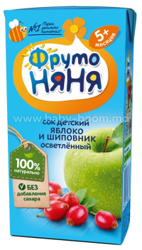 ПРОДУКТЫ ДЛЯ ДЕТЕЙ Фруто Фруто Няня сок детский яблоко и шиповник осветленный 5м+ 0,2л